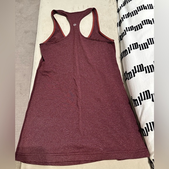lululemon athletica Tops - Lululemon Cross Racerback Maroon striped Tank
